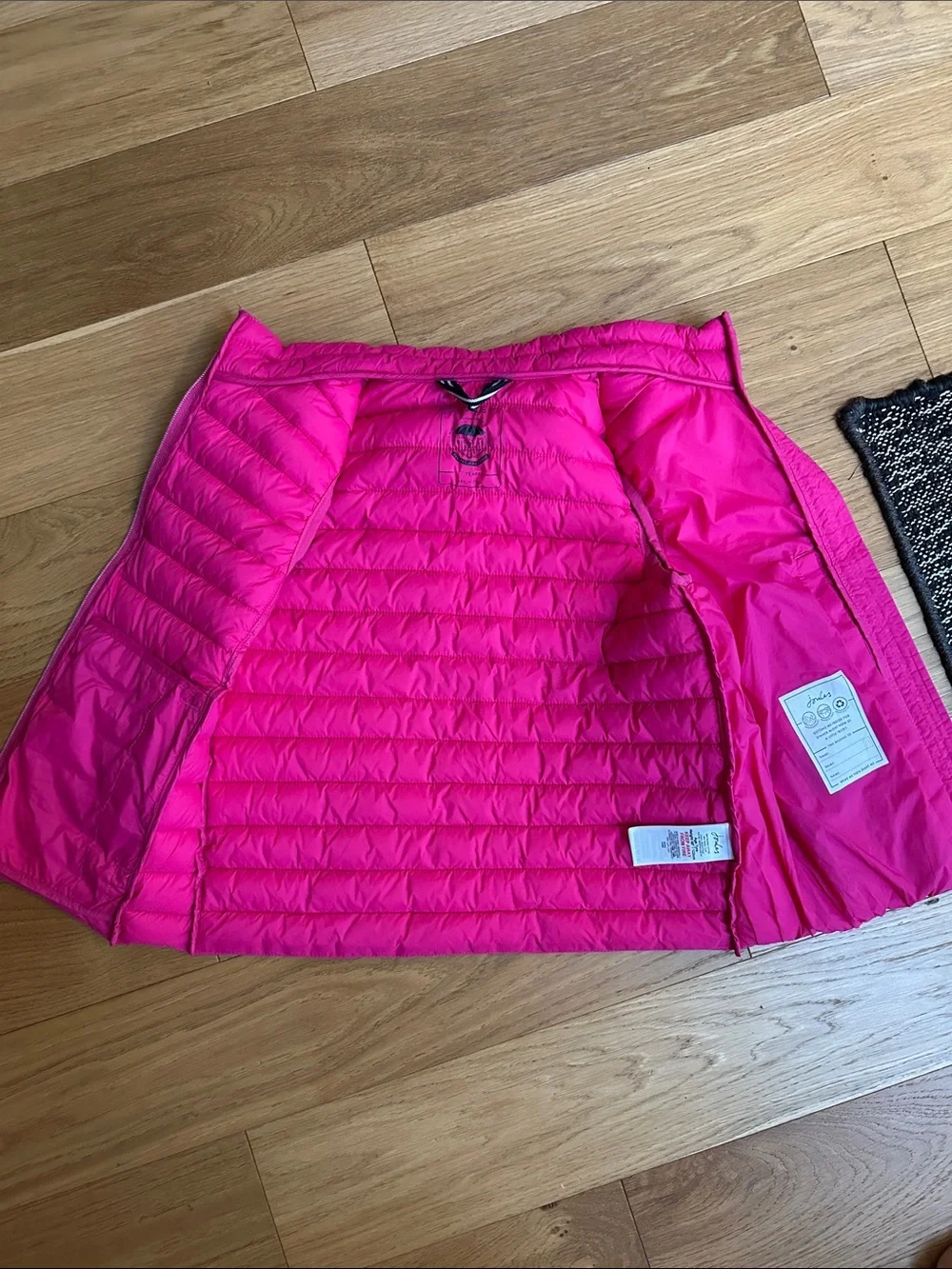 Joules Girls Hot Pink Quilted Puffer Vest